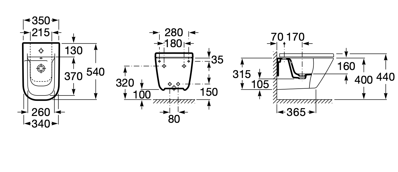 Wall-mounted bidet – ROCA GAP – White