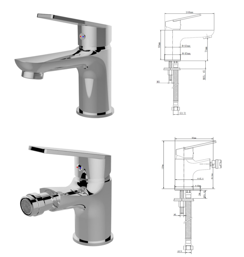 DRAKE C3 washbasin faucet – Single-lever mixer – Chrome