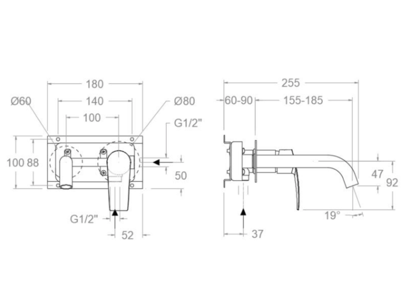 CARTAGO TALOS PRO concealed washbasin mixer – chrome –