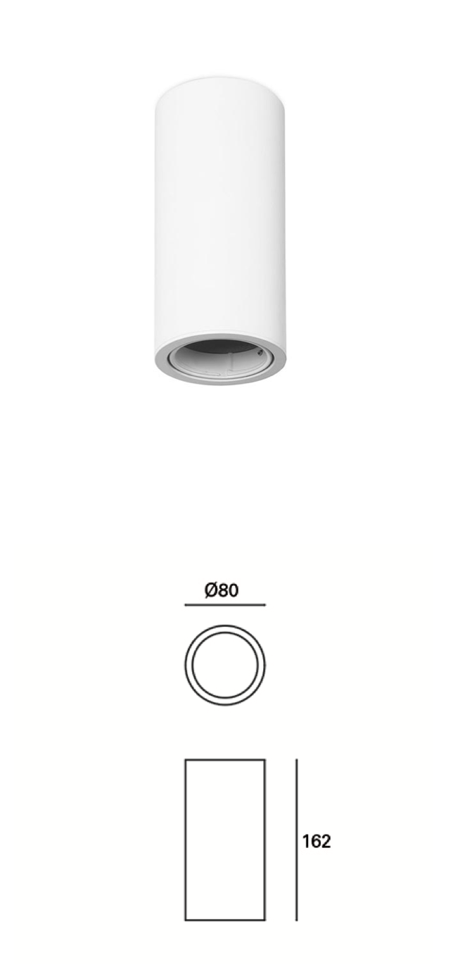 Surface-mounted ceiling light, round – MIX White – Ø 8 cm – ARO DE SUPERFICIE CIRCULAR MIX BCO