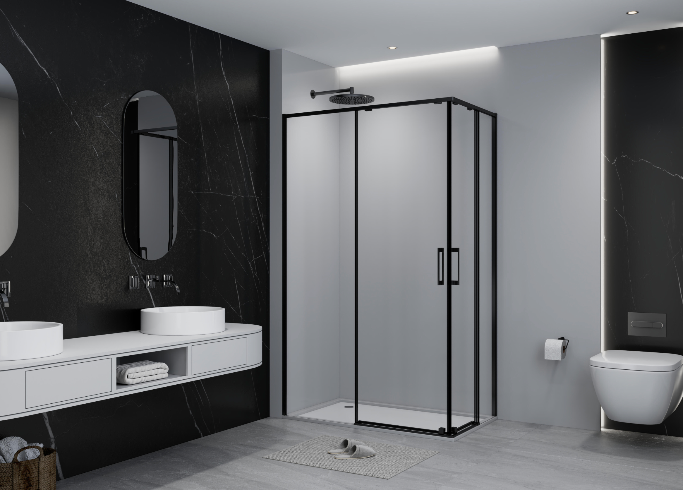 كابينة دش TEKA INCA SLIM – 70×90 سم – أسود