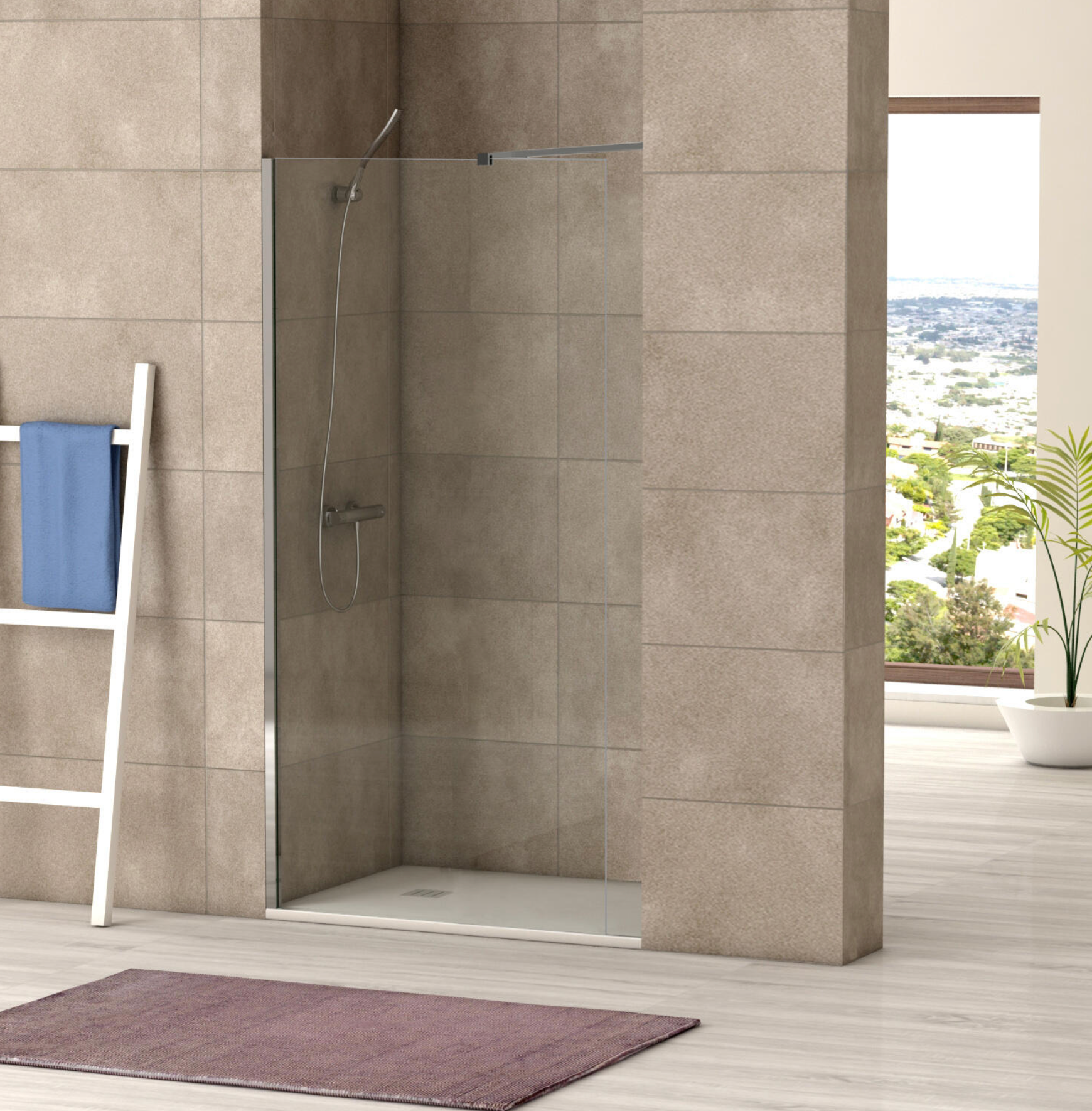 Duschwand Ocean Pro – Festeil 100 × 200 cm – Chromé