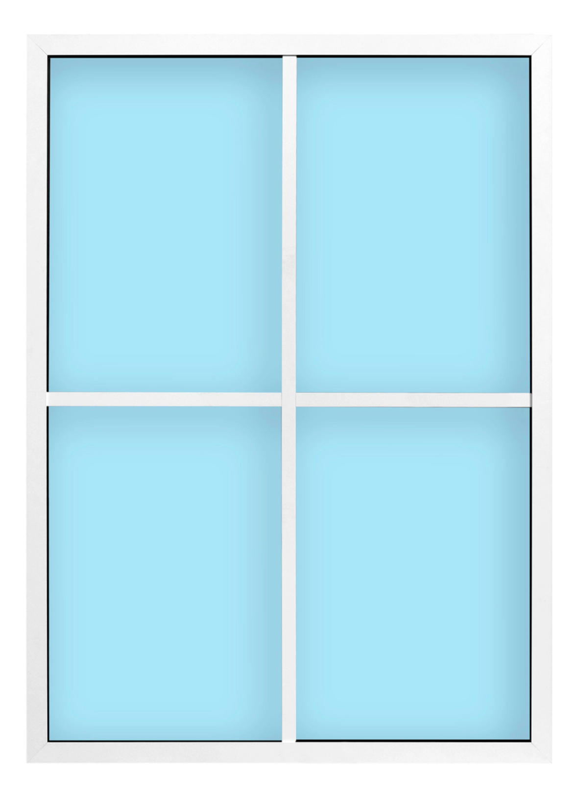 Festfenster Atelier BCN – 4 panneaux – Blanc – 75 × 104 cm