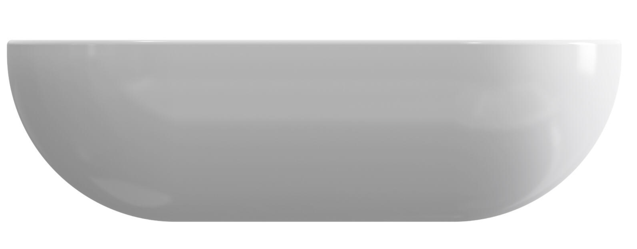 Oval countertop sink – Glossy white – 46.5 × 34 × 12 cm