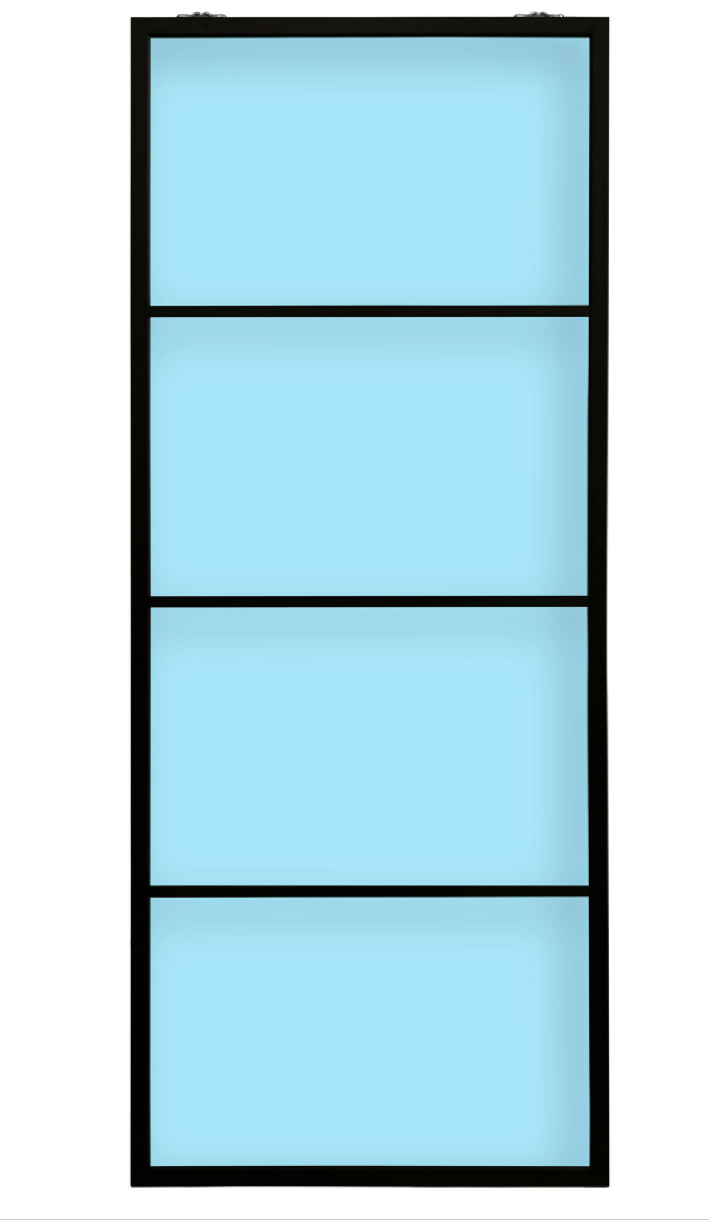 Aluminum studio sliding door – 4 panels – Black – 85 × 208 cm