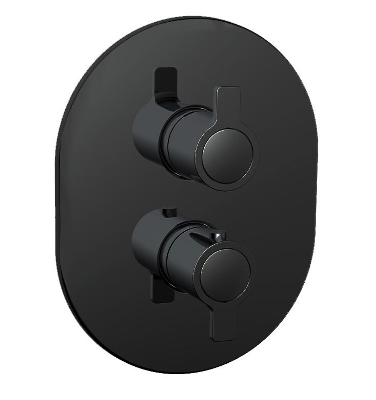 Thermostatic shower mixer RUND – Concealed – Black