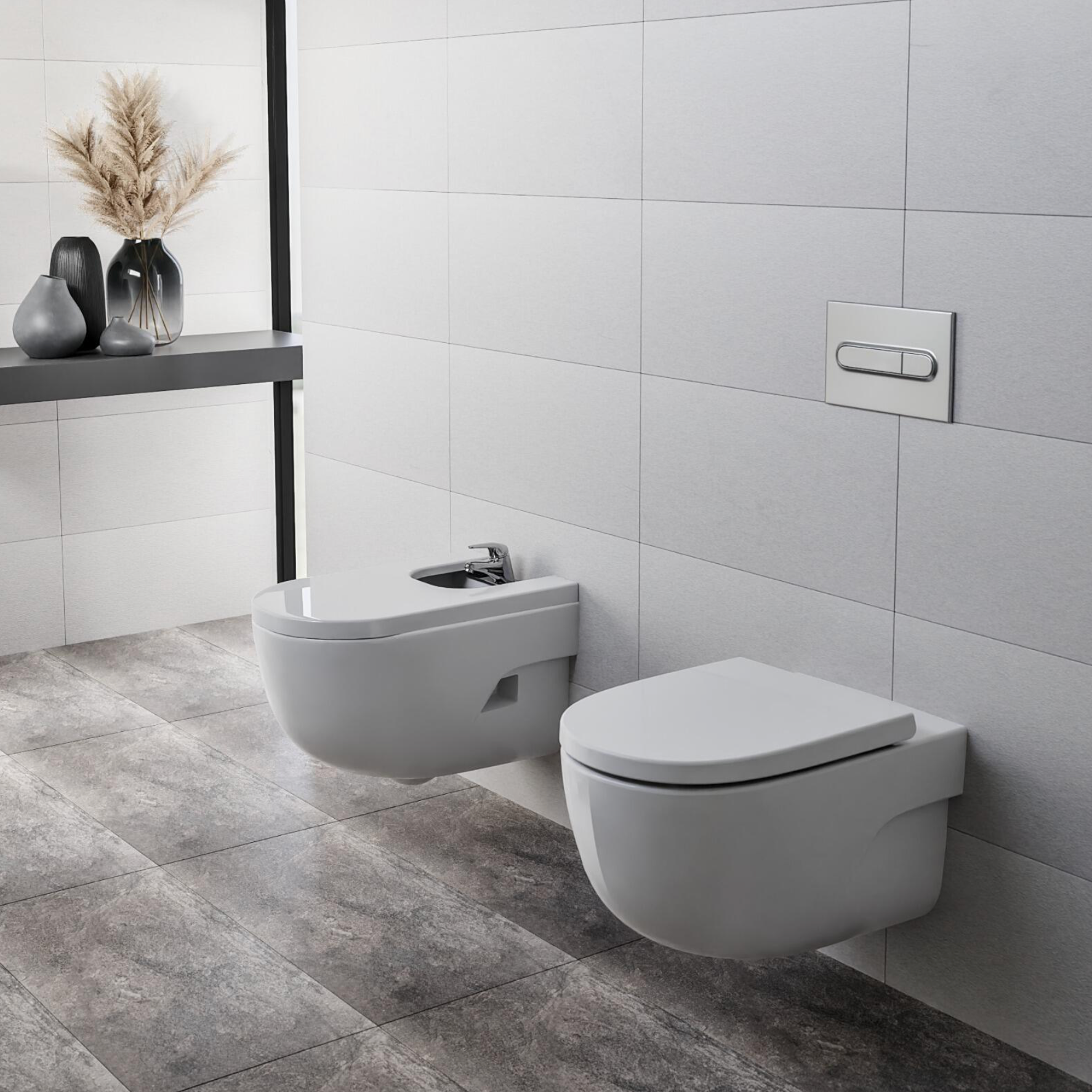 Wall-mounted toilet ROCA MERIDIAN – horizontal outlet –
