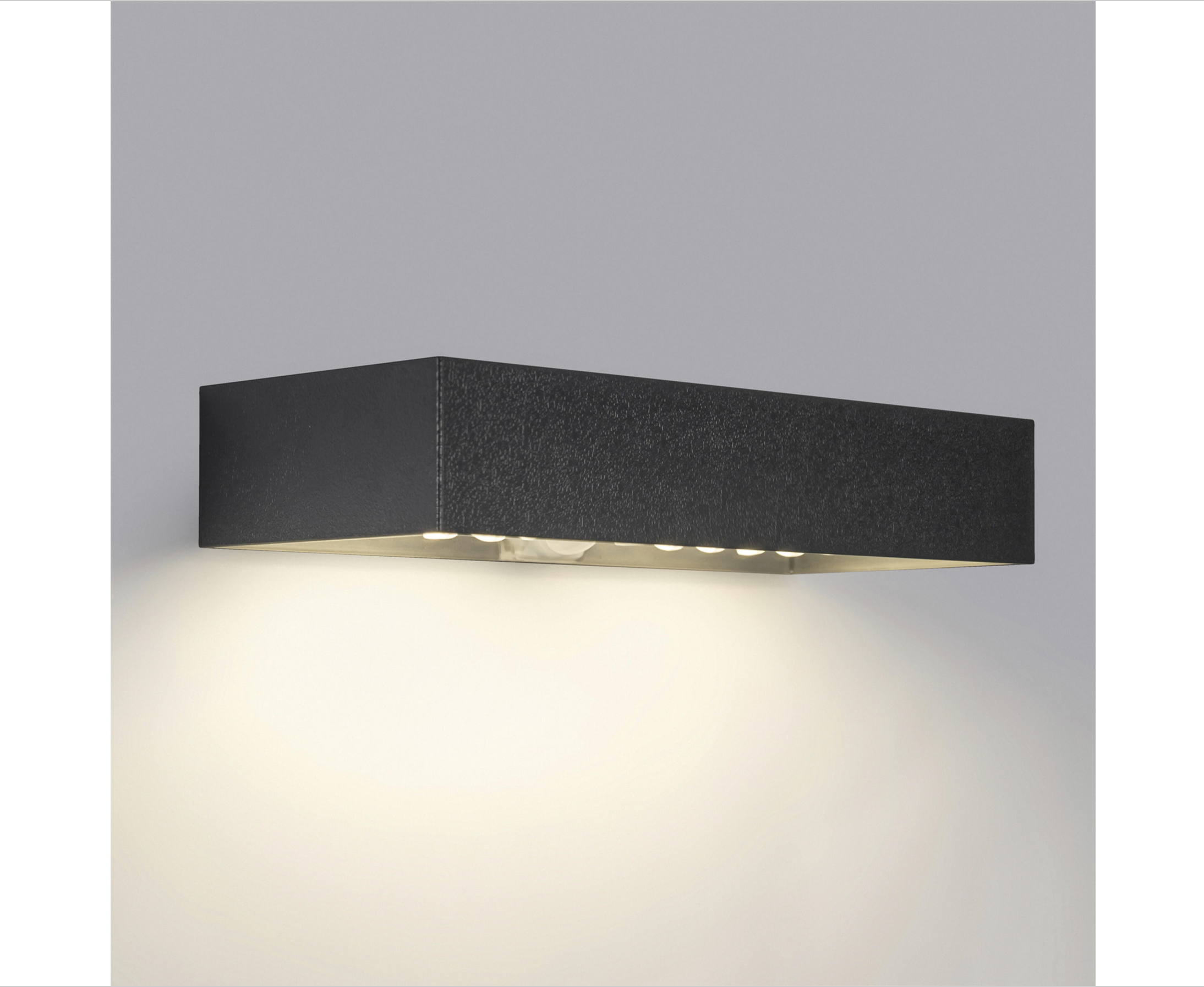 Aplique LED solar ARA – 8,7 W – aprox. 23 × 9,5 × 4,3 cm