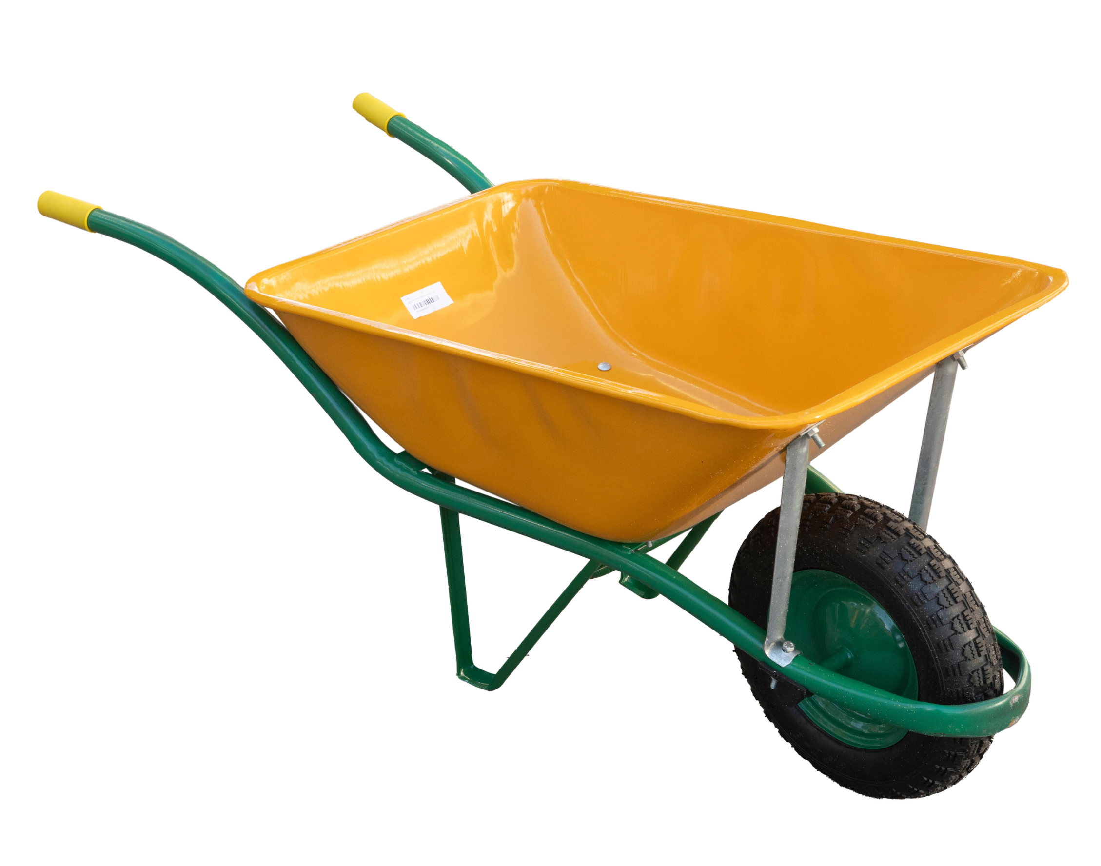 Construction site trolley 90 L – yellow powder-coated