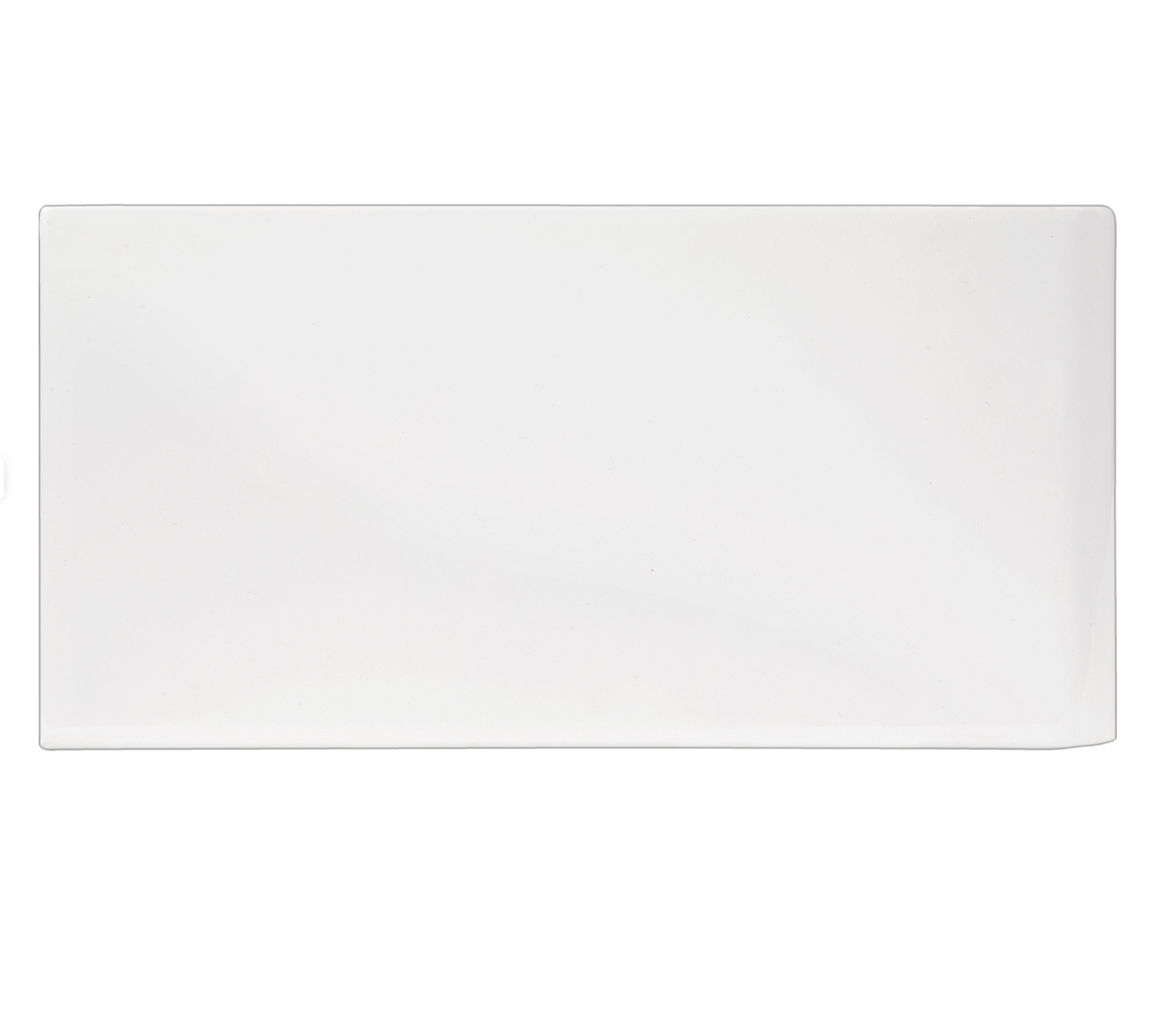 Keramik-Wasserabweiser „Rustik schmal“ – 14 × 28 cm, weiß glänzend