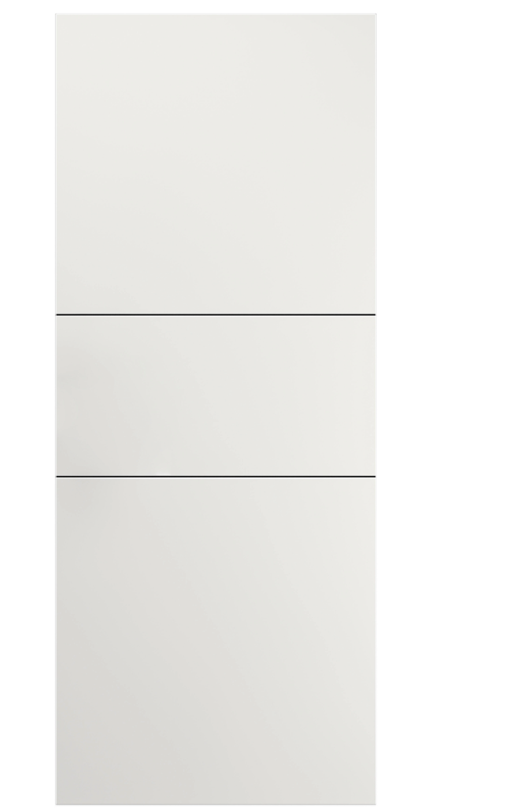 Türblatt weiß lackiert mit schwarzer Kante – 82,5 cm VT2, massiv