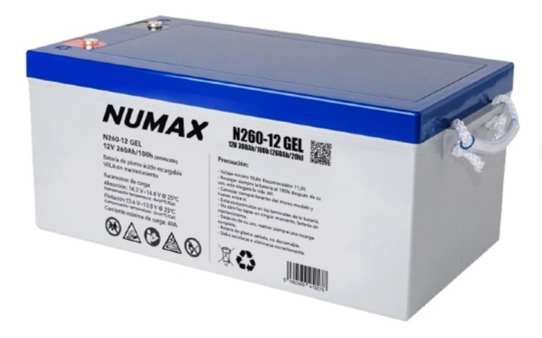 Batería solar de GEL Numax – 12 V / 300 Ah (C100)