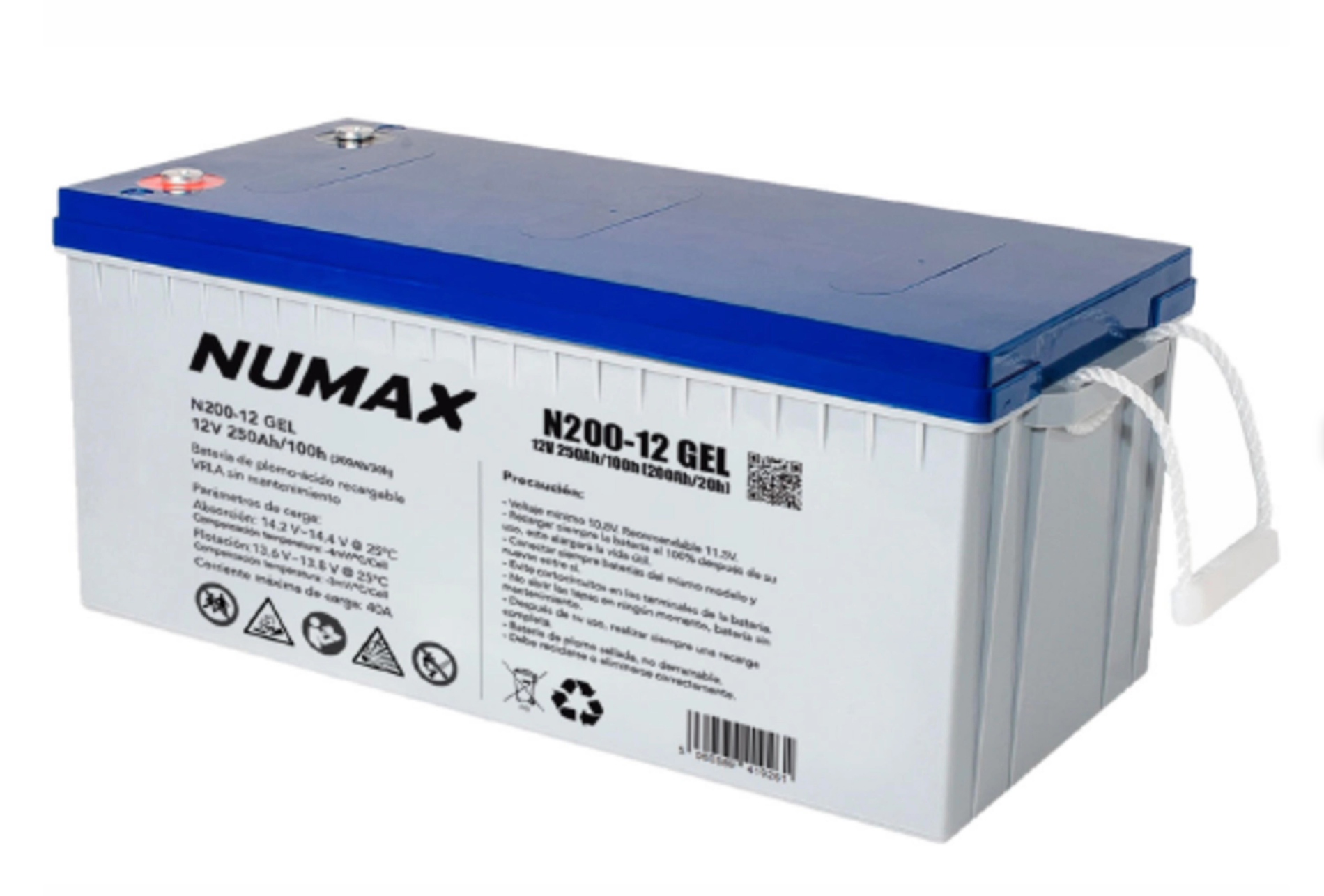 Batería solar de GEL Numax – 12 V / 250 Ah (C100)