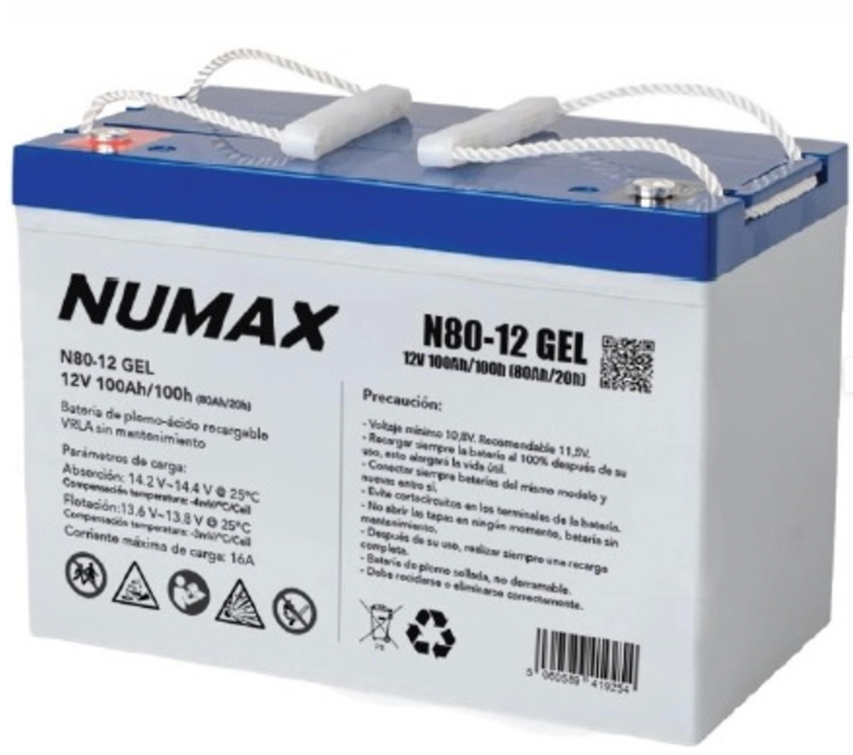 Numax GEL monoblock battery N80-12 12 V 100 Ah C100 – compact solar storage solution