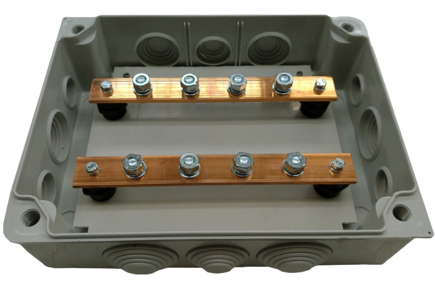 Bipolar busbar distributor – 400 A, 4 inputs, preconfigured