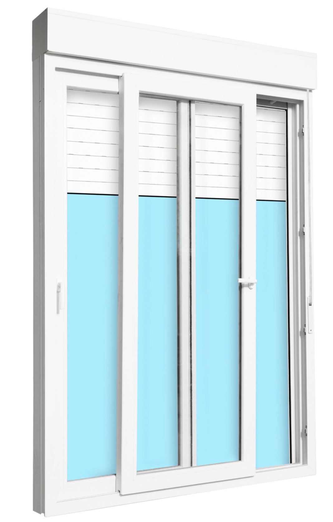 PVC sliding balcony door – White – 150 × 218 cm