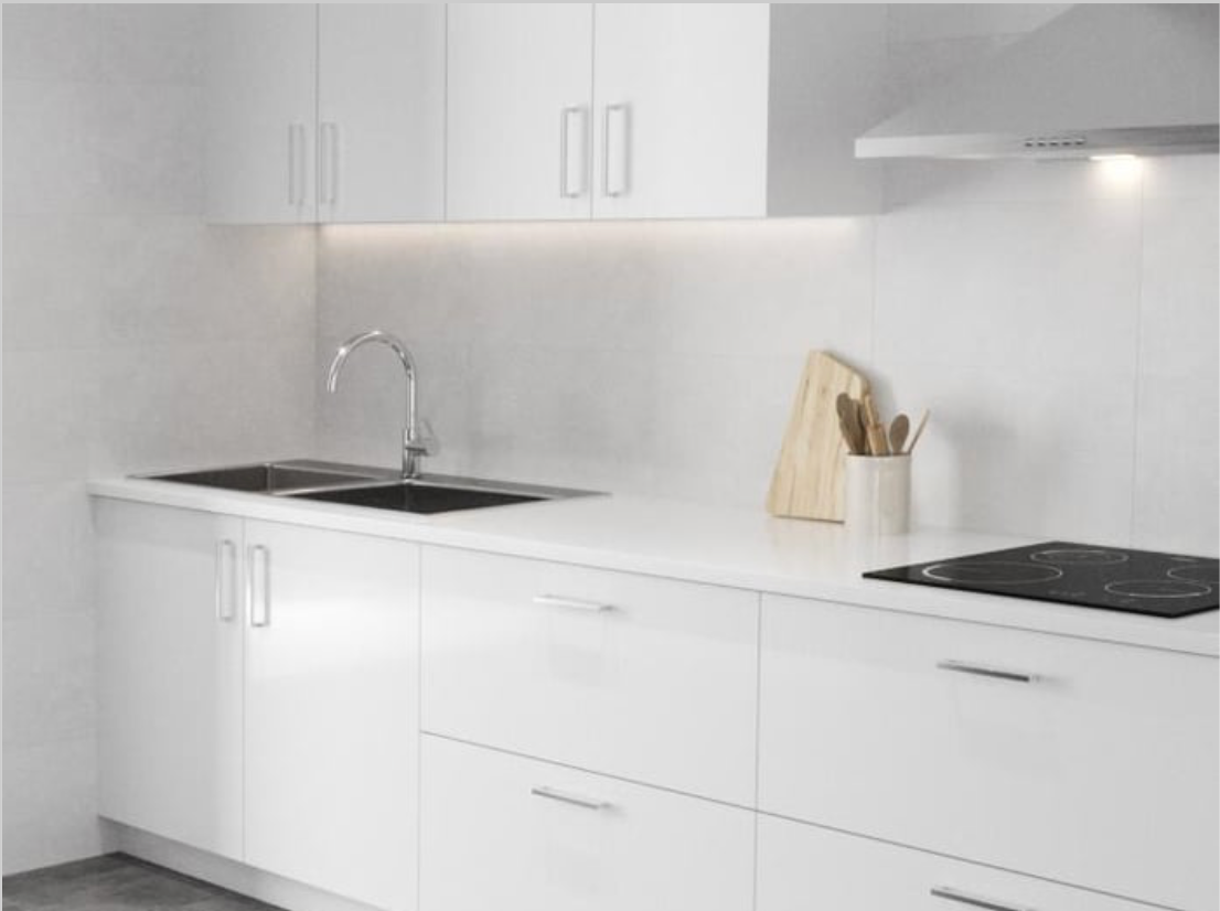 Málaga kitchen – high-gloss white – 2.60 m kitchen length