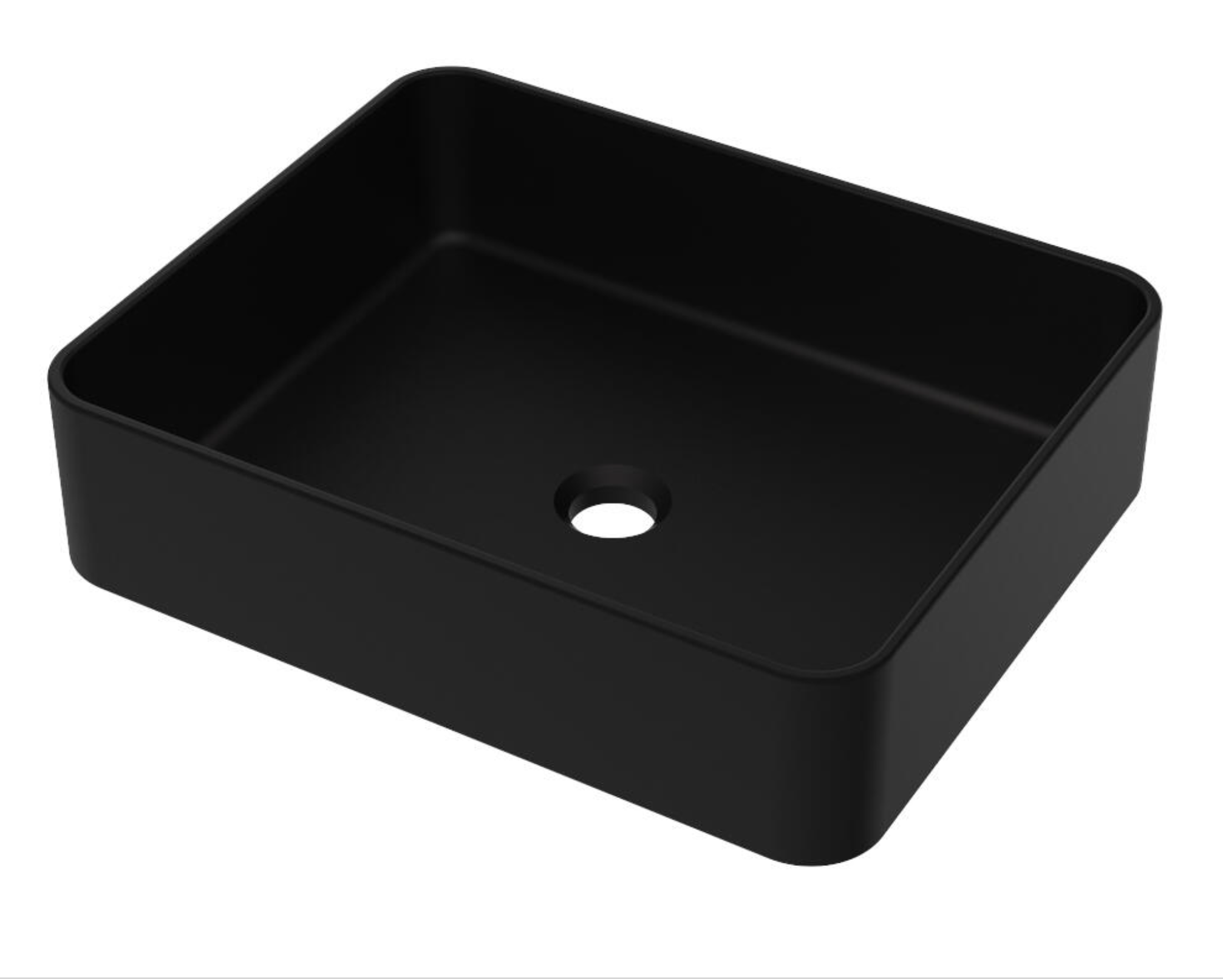 Lavabo sobre encimera rectangular – Negro mate – 47 × 36 × 11 cm