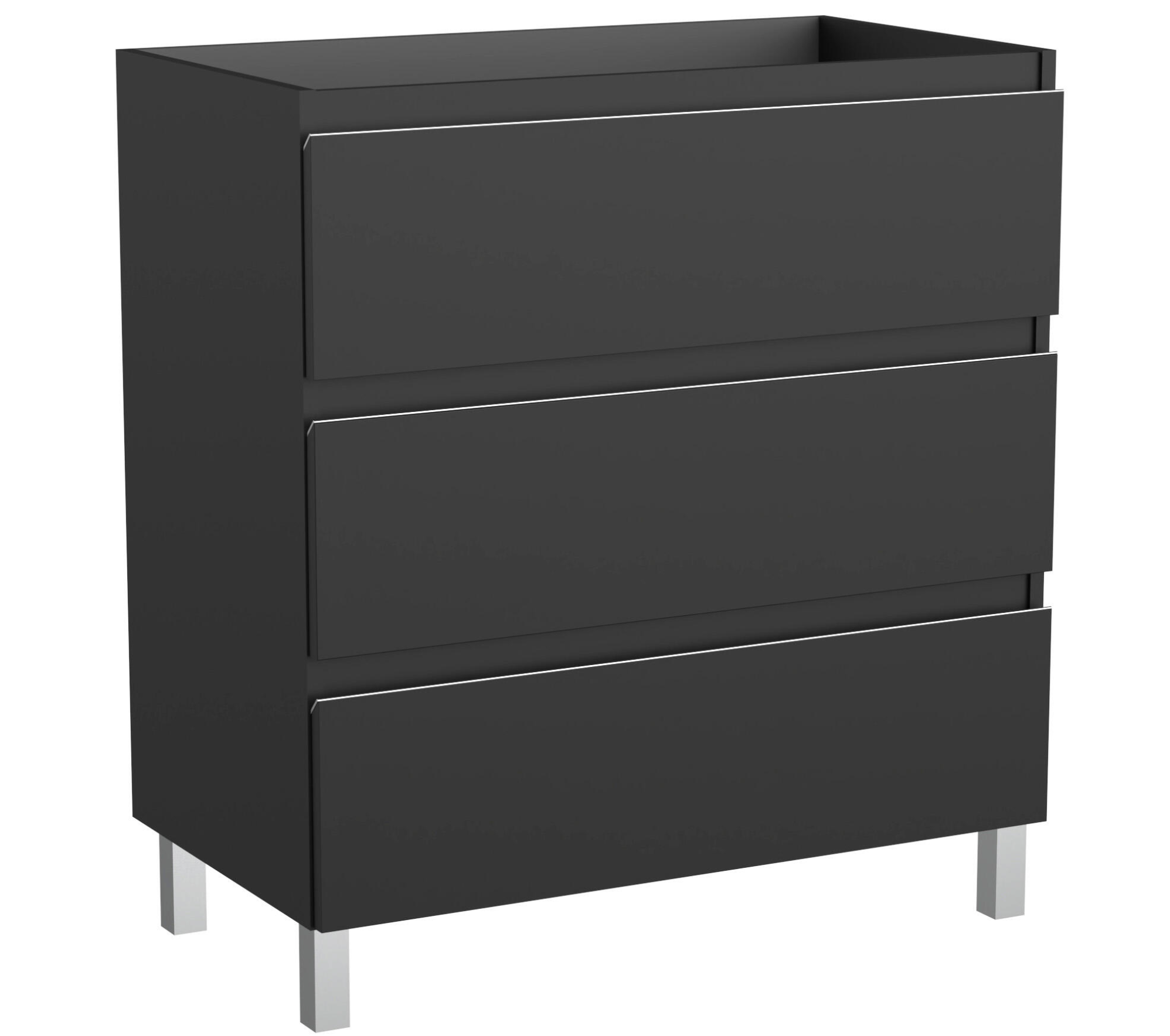 Bathroom cabinet Atlantis bathroom module – Anthracite Matt – 3 drawers – 80 × 45 × 75 cm