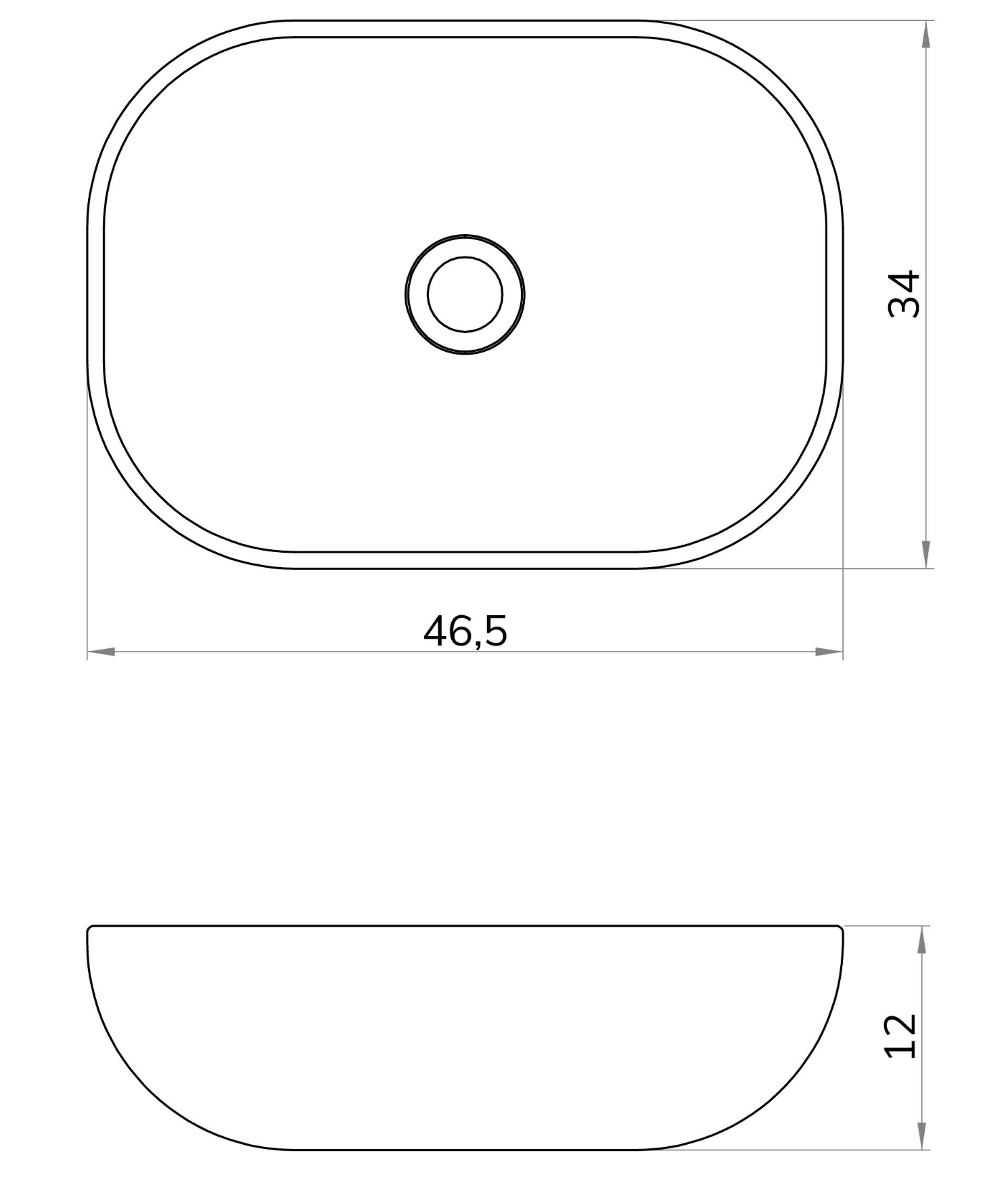 Valencia washbasin 46.5X34X12CM WHITE MATT
