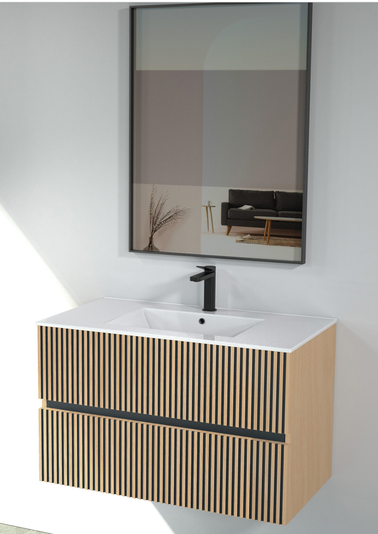 BADEZIMMERSCRANK Paços de Ferreira 80CM EICHE ENFER