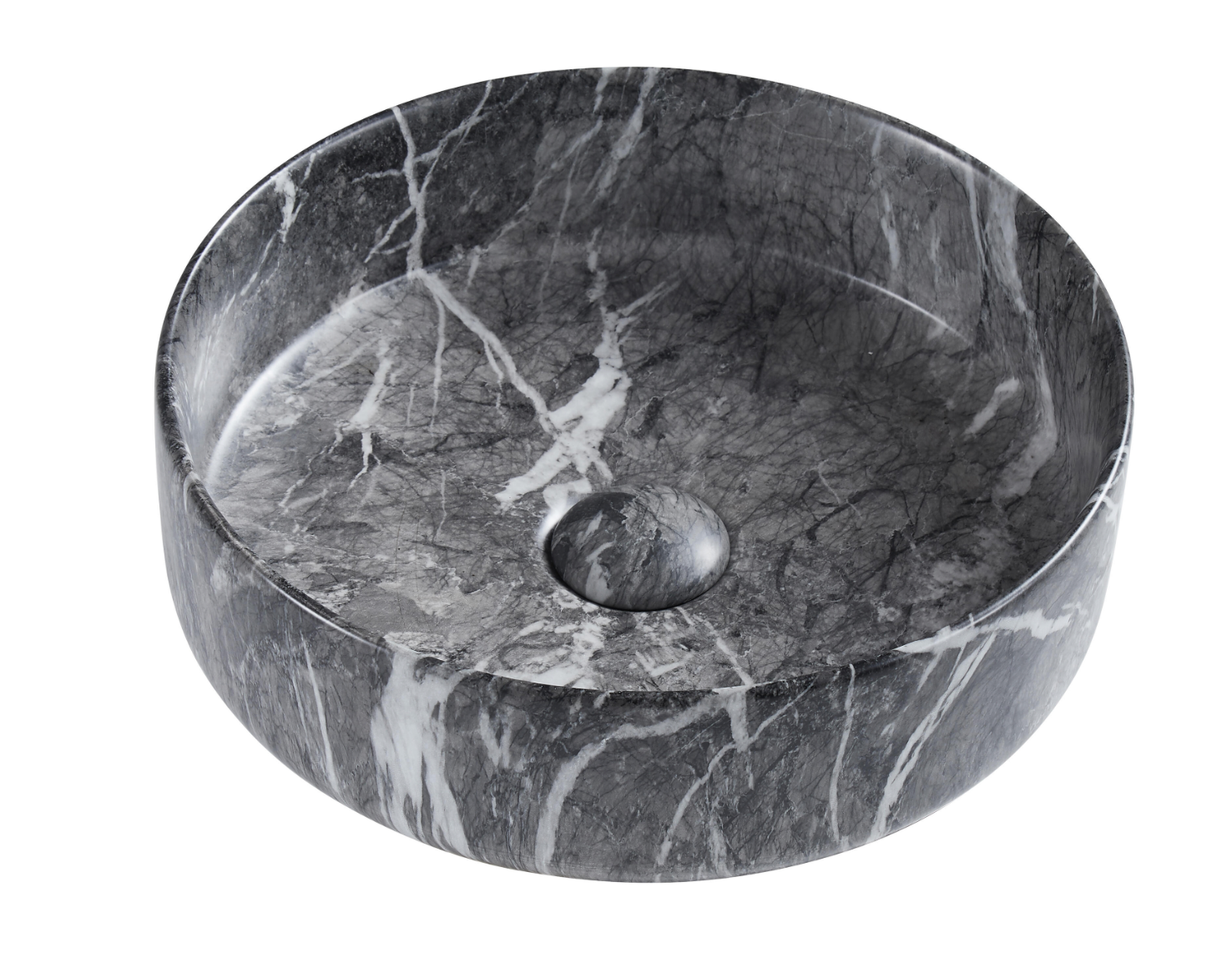 Complete bathroom set: marble countertop sink + white stone slab + Atlantis base cabinet – sink, slab