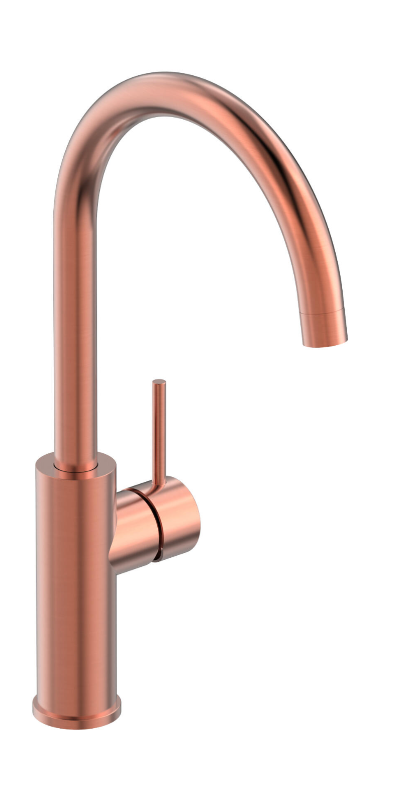 Atlantis high-pressure single-lever mixer – Caño Alto – Copper PVD – Stainless steel