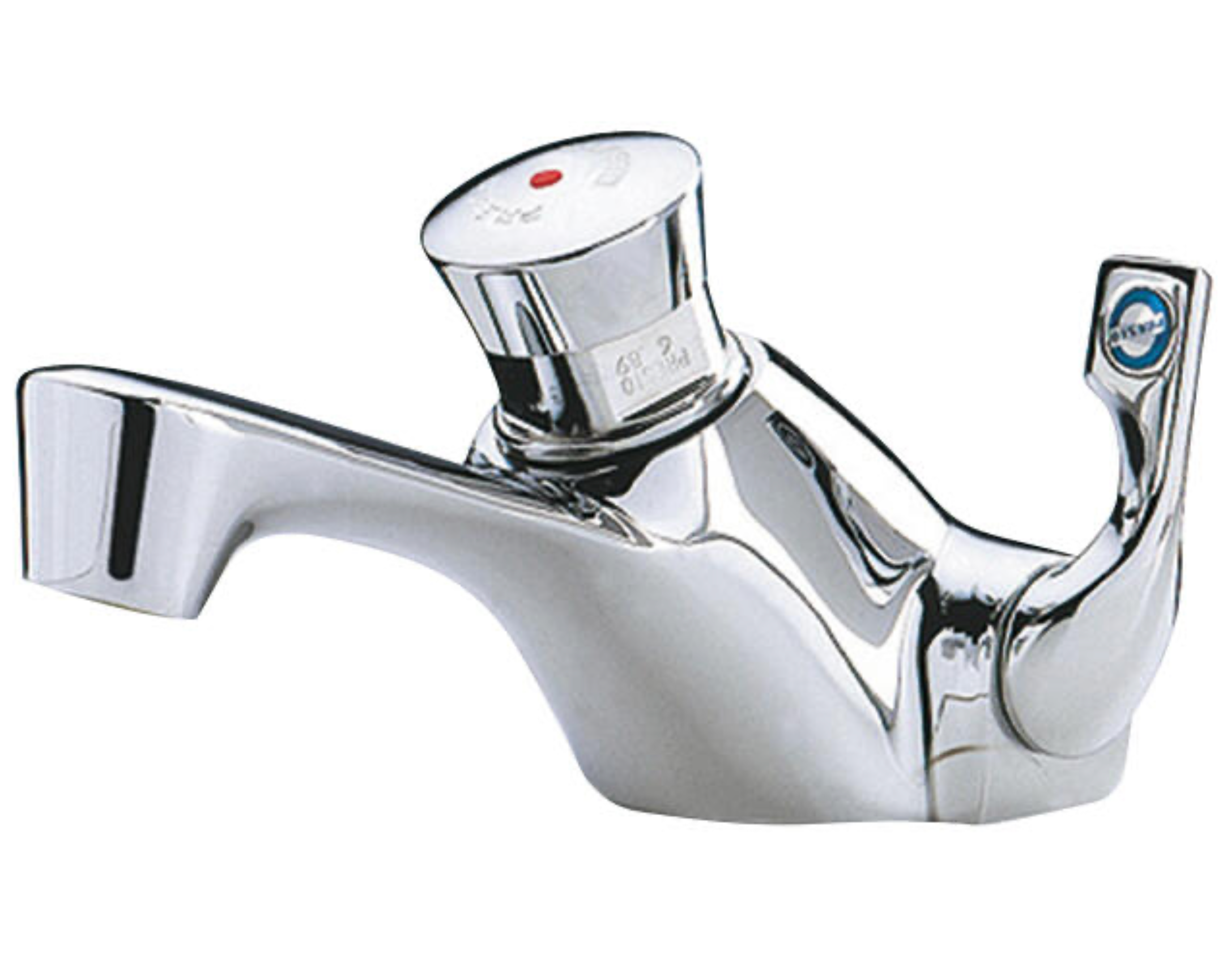 Presto single-lever washbasin mixer with timer – chrome – brass