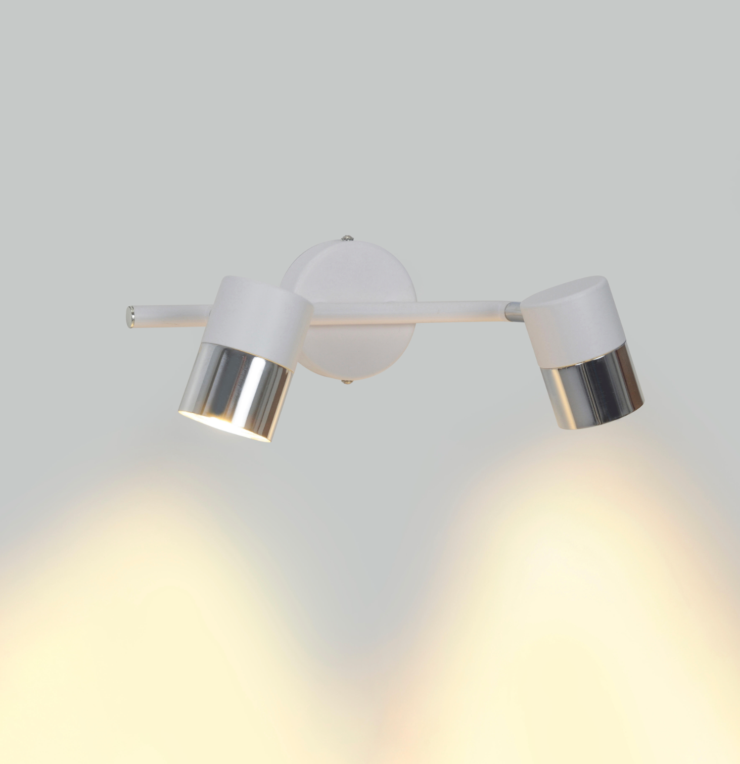 2-bulb spotlight Cloc – White – IP20 – Ø 9 × 8 cm – GU10