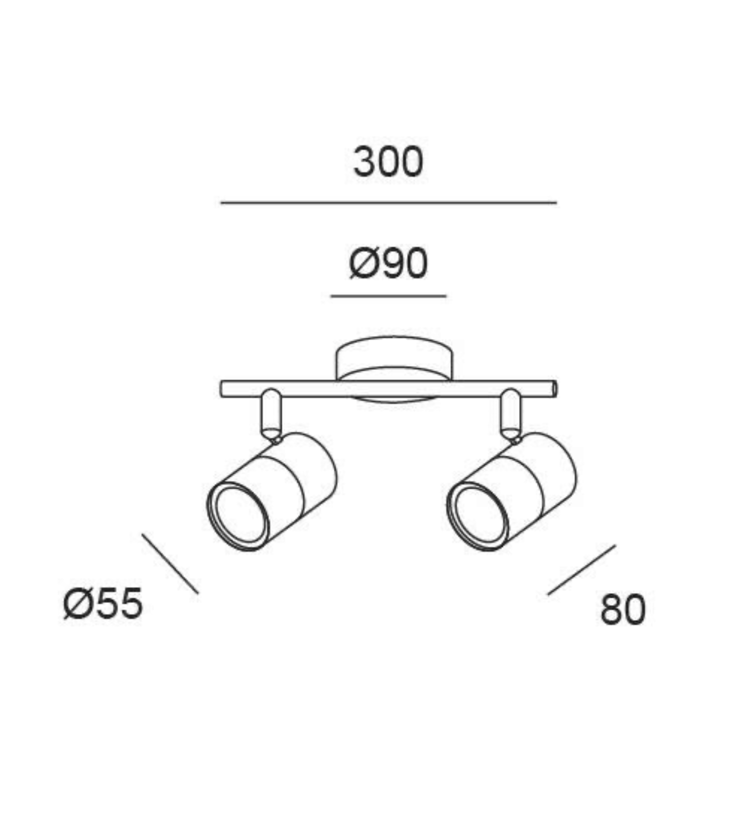 2-bulb spotlight Cloc – White – IP20 – Ø 9 × 8 cm – GU10
