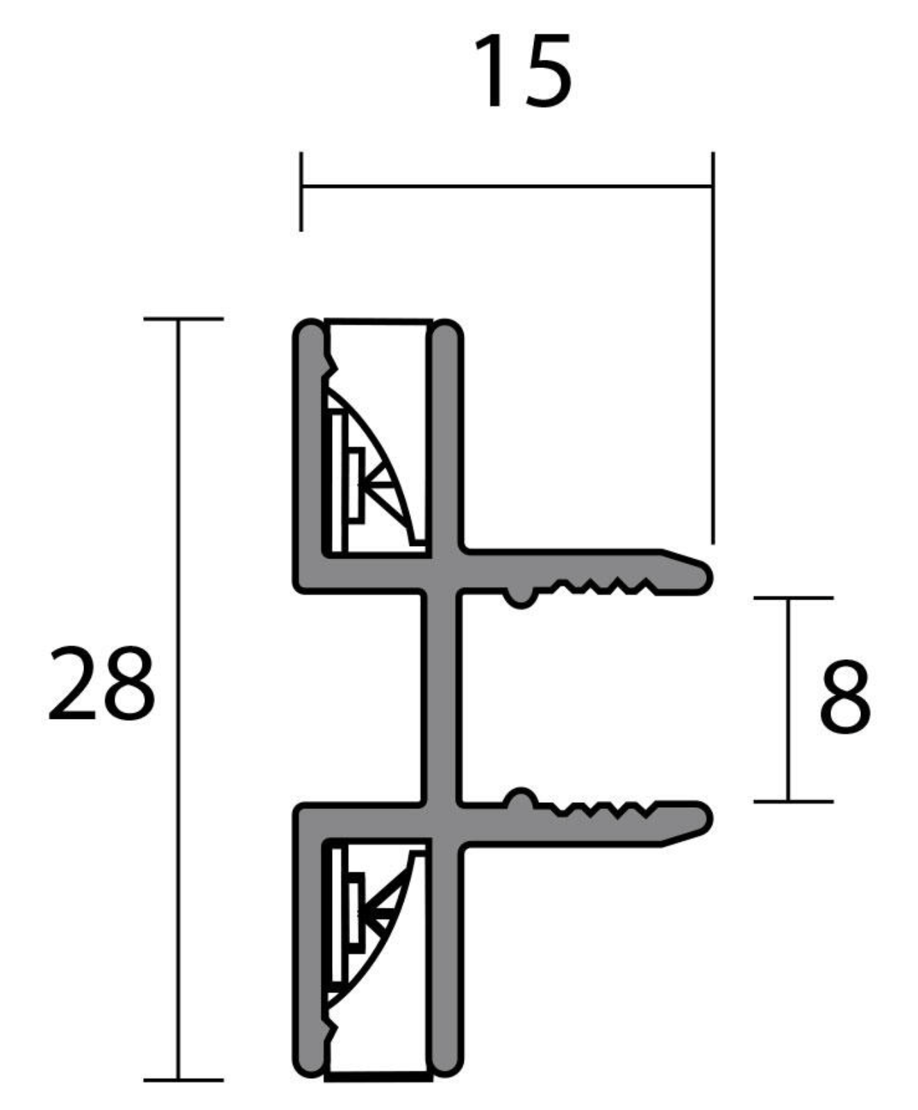 Perfil LED de 35 cm para estantes de cristal – aluminio, blanco neutro (4000K), 1800lm