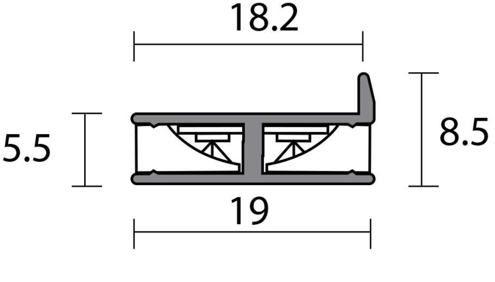 LED profile 200 cm back wall shelf – aluminum, neutral white 4000 K