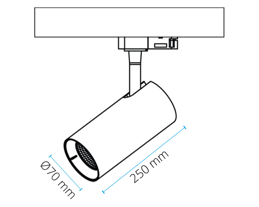 Three-phase THREE-PHASE LED track spotlight 30W – Black – 3000K / 4000K / 6000K