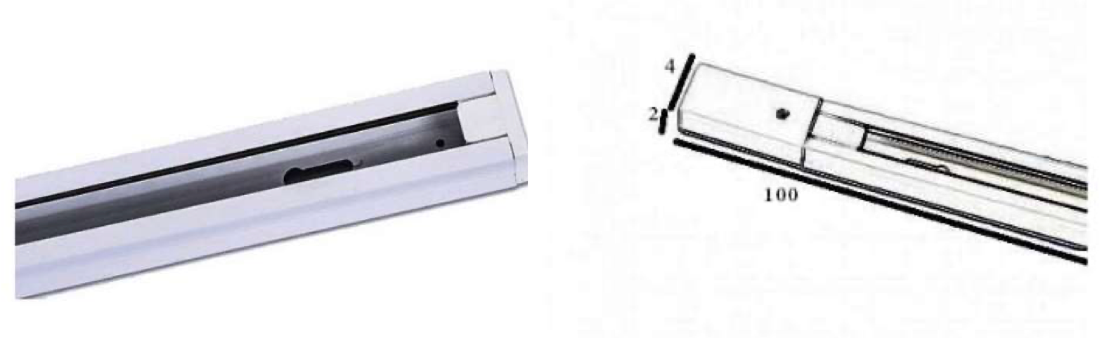 SINGLE-PHASE LED track spotlight 1 m – Black – Aluminum