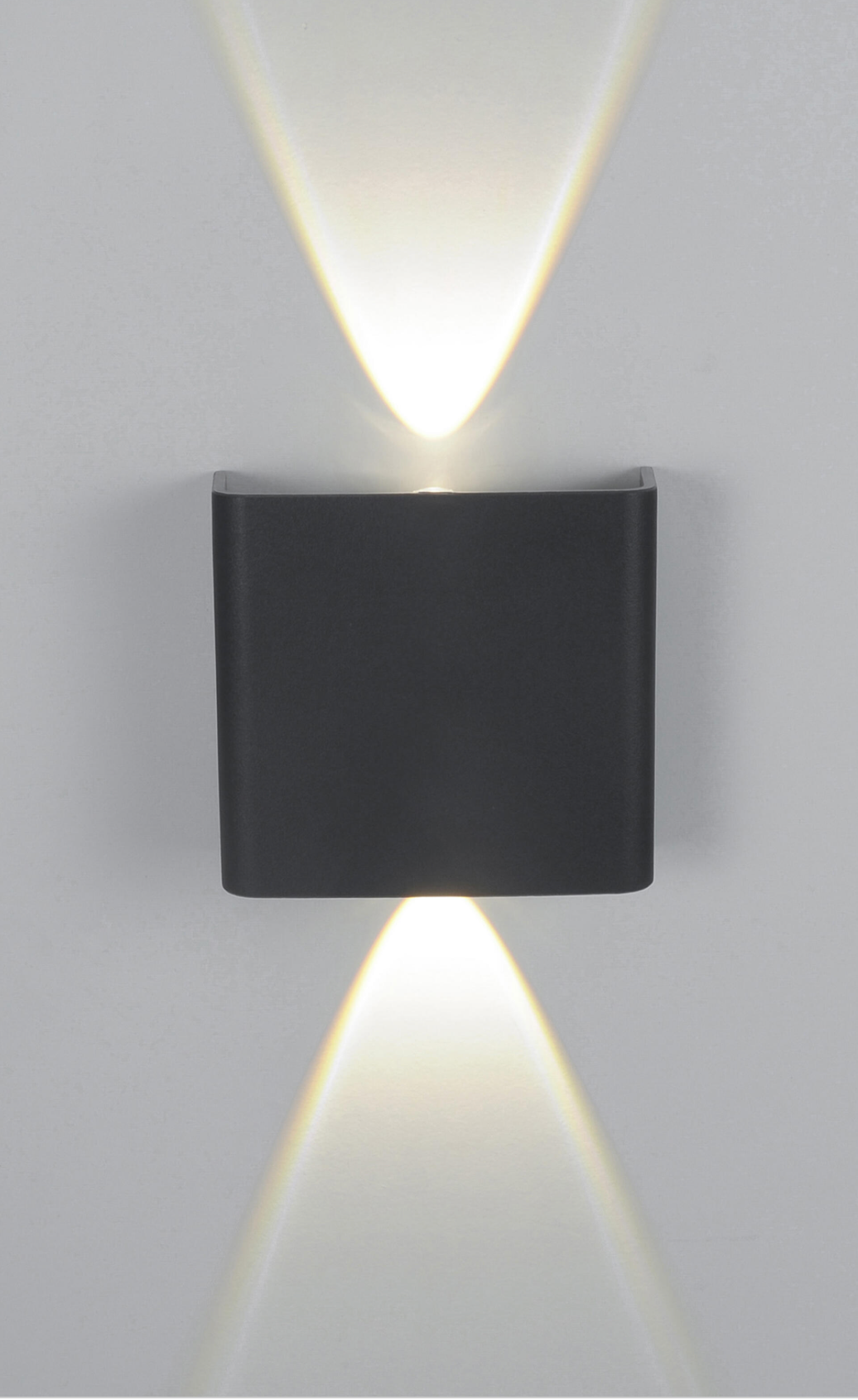 LED wall light 2 W – black – outdoor – IP65 – 11 × 10 × 3.8 cm