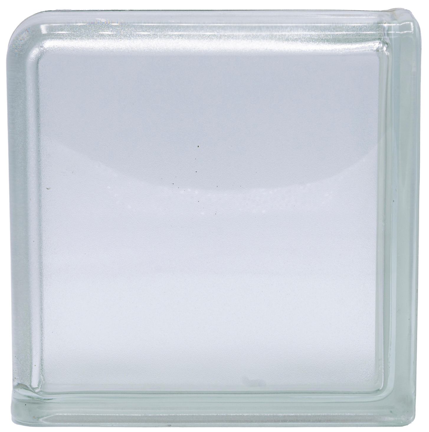 Satinado glass block – 19 × 19 × 8 cm, satin finish, wavy
