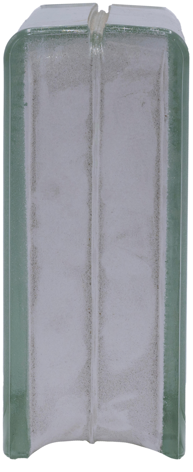 Bloque de vidrio Satinado – 19×19×8cm, acabado satinado, diseño lineal