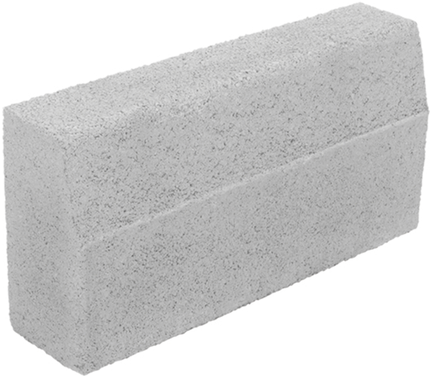 Curved concrete curb stone, gray – 50 × 25 × 9 cm