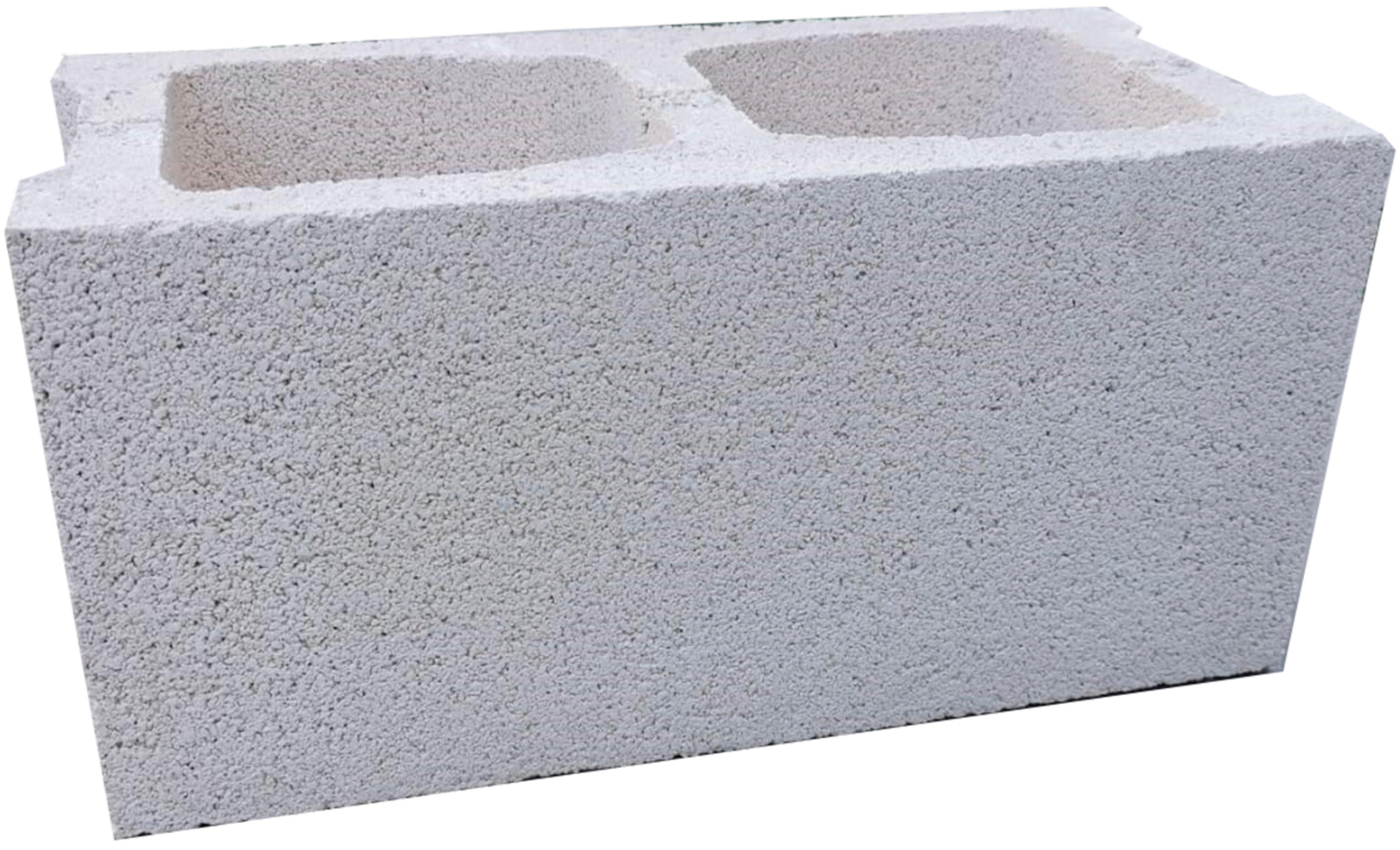White concrete block – 39 × 19 × 19 cm – for walls and fences