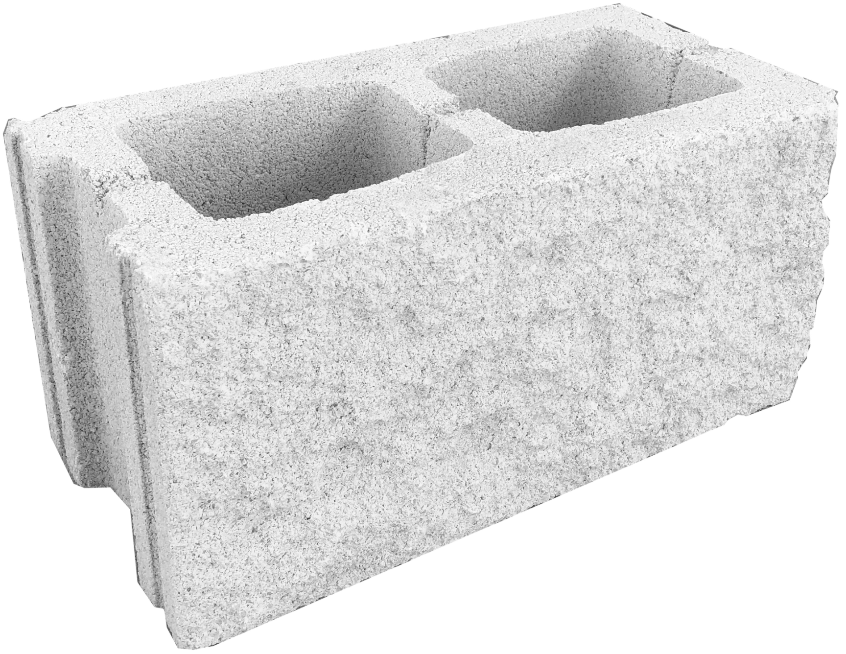 Concrete block, split look, white – 39 × 19 × 19 cm – for walls and fences