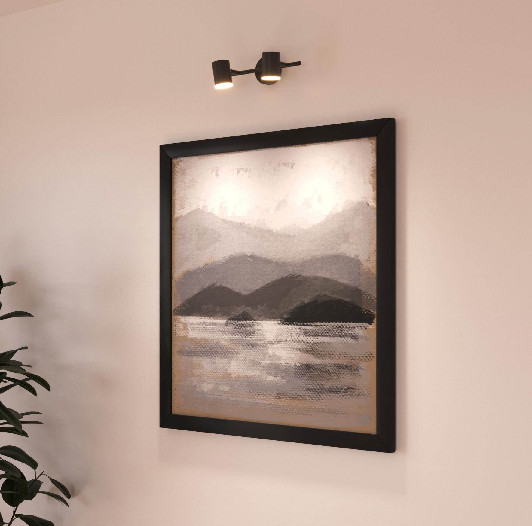 2-bulb LED spotlight “Artic” – 11.4 W – Neutral white – Black – IP20 – Ø 9 × 30 × 8 cm