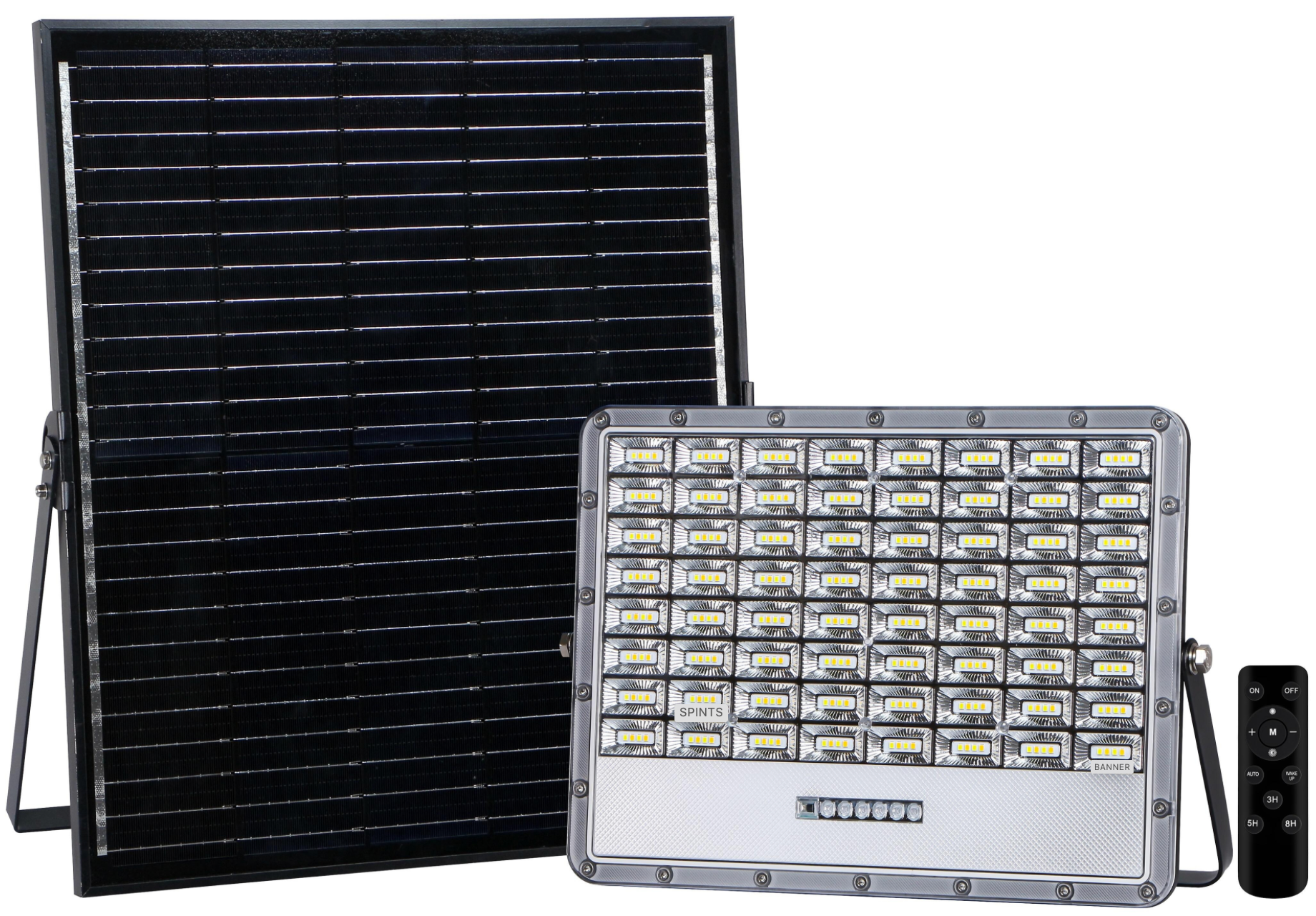 Solar floodlight 300 W CCT – White/Black – Outdoor light