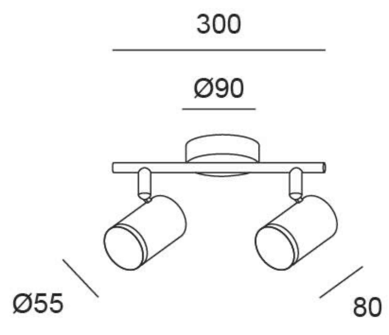 2-light LED spotlight “Artic” – 11.4 W – Neutral white – White – IP20 – Ø 9 × 30 × 8 cm