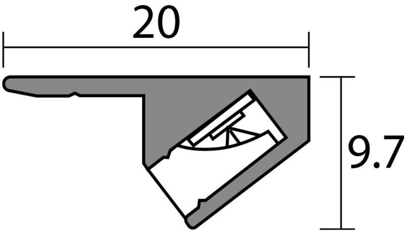LED profile 200 cm square for under-cabinet mounting – aluminum / 4000 K