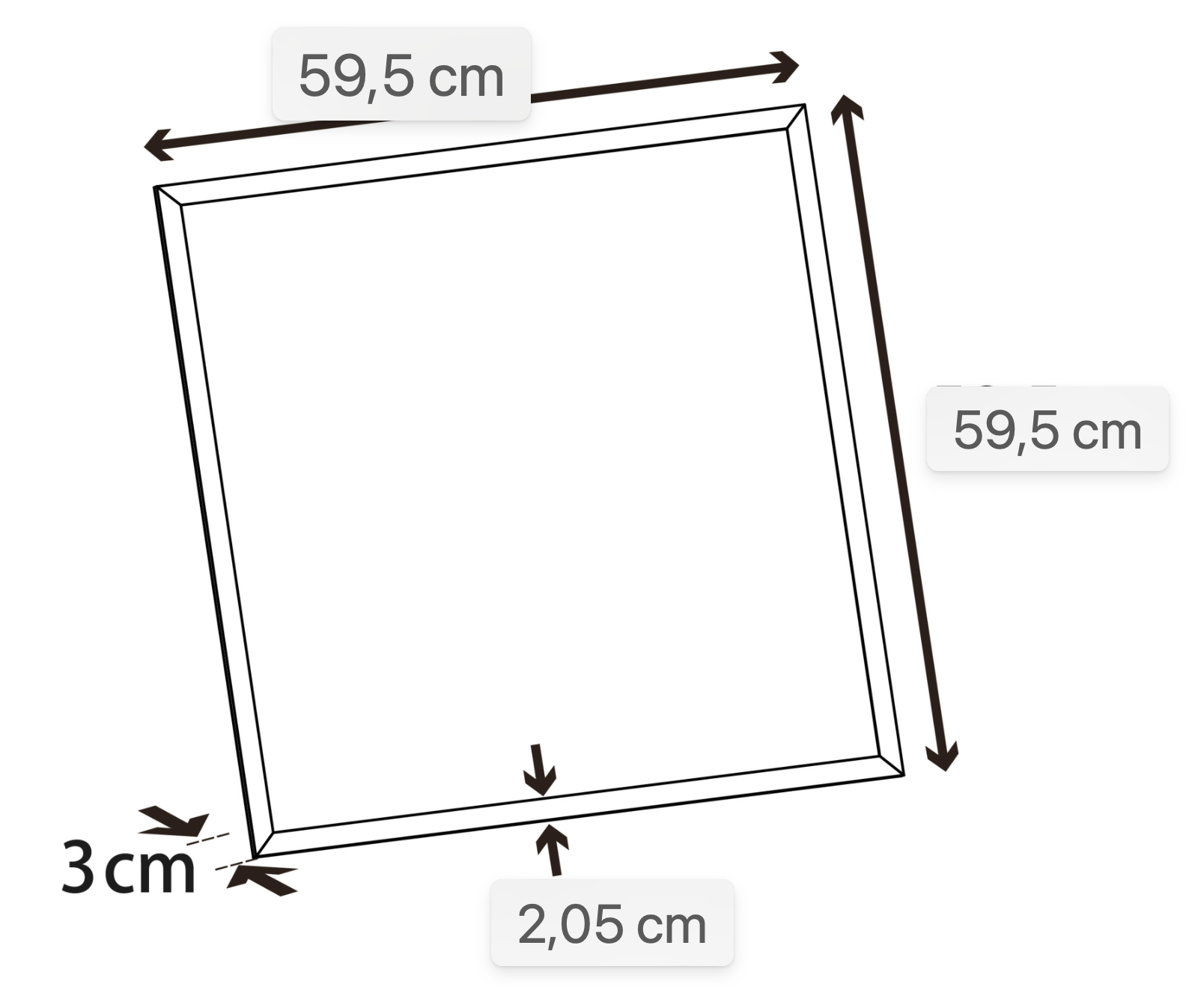 LED recessed panel 60×60 cm – 29.5 W, neutral white