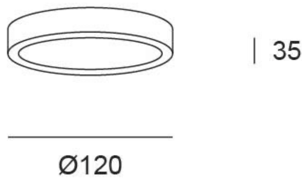 Solar LED Downlight Round – 6W, Black, Ø120mm