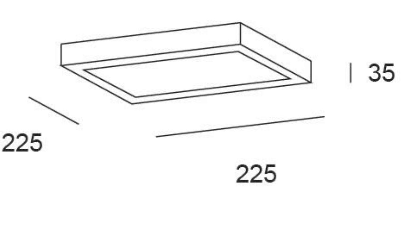 LED surface light, square, white, 18 W – CCT (warm/neutral/cool white), 2430 lm