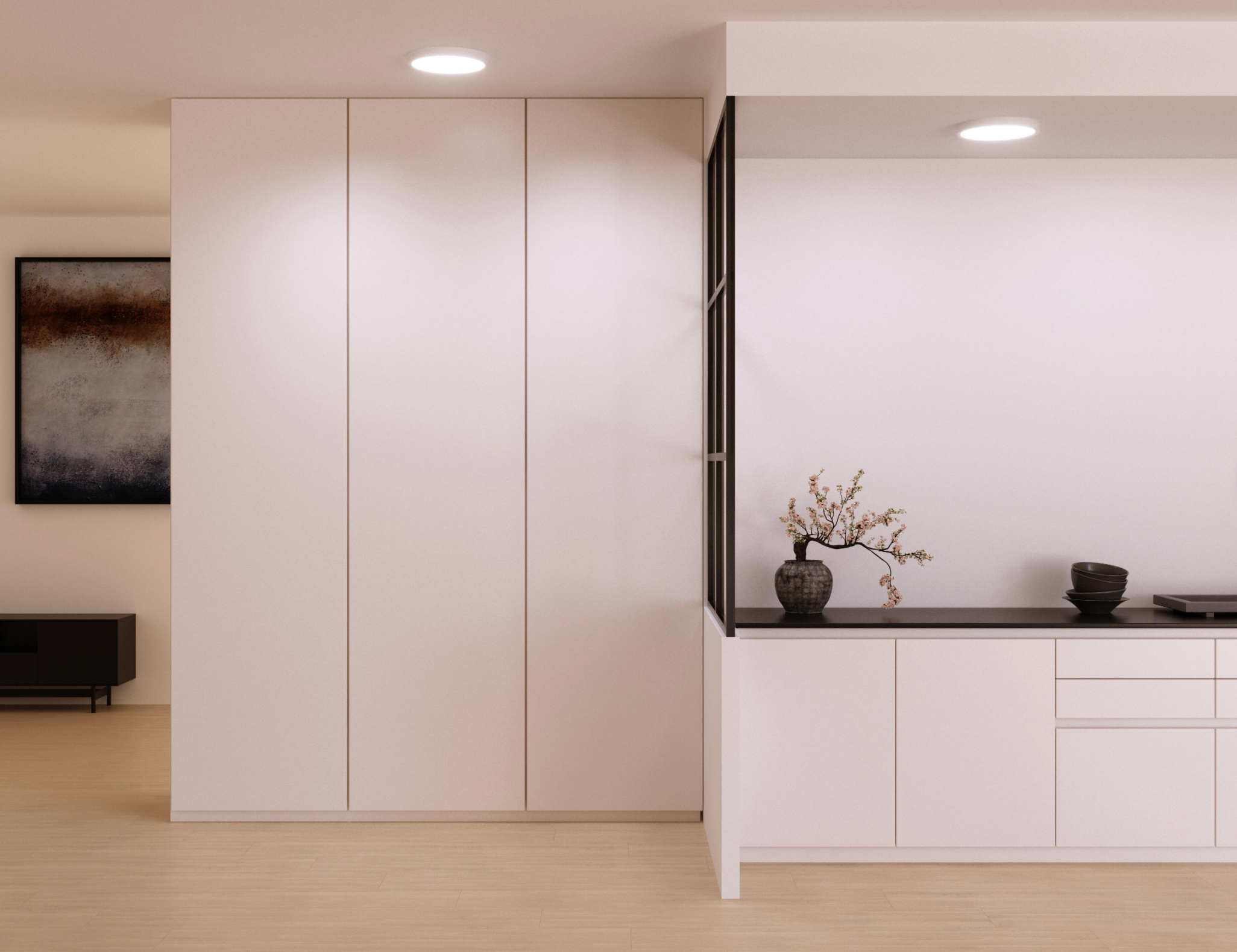 LED recessed/surface-mounted light, round, white, 18 W CCT with motion detector – 2000 lm