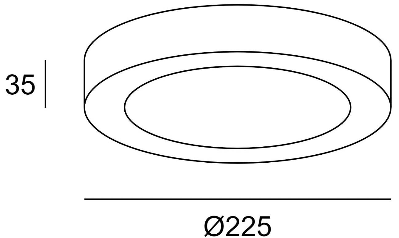 LED surface light, round, white, 20 W – warm white, 3000 K