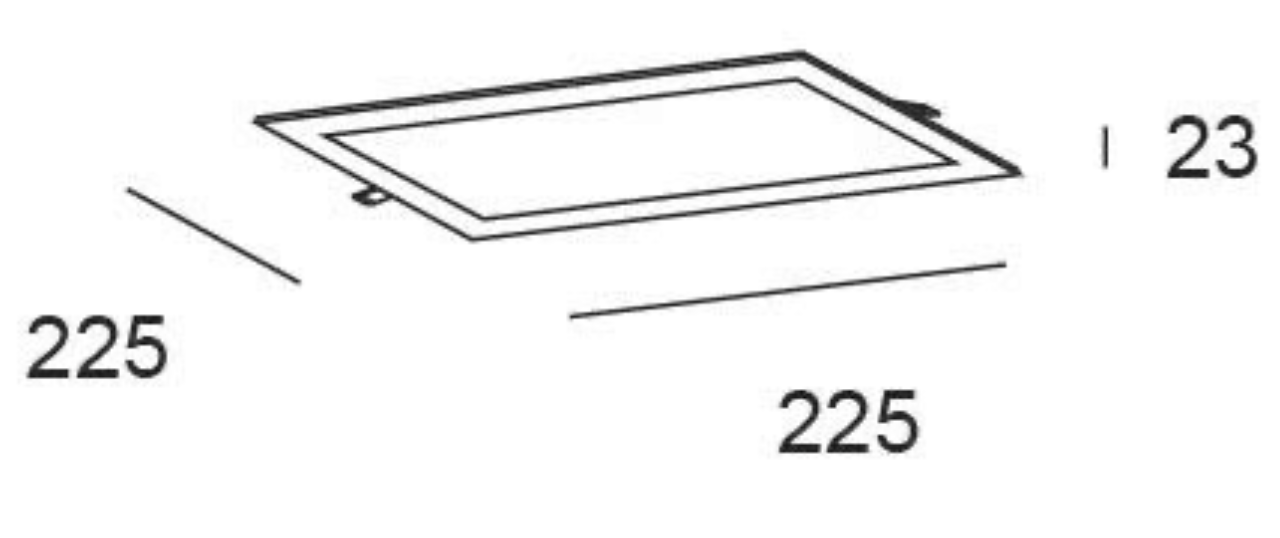LED recessed light, square, black, 18 W – CCT (warm/neutral/cool white), 2430 lm